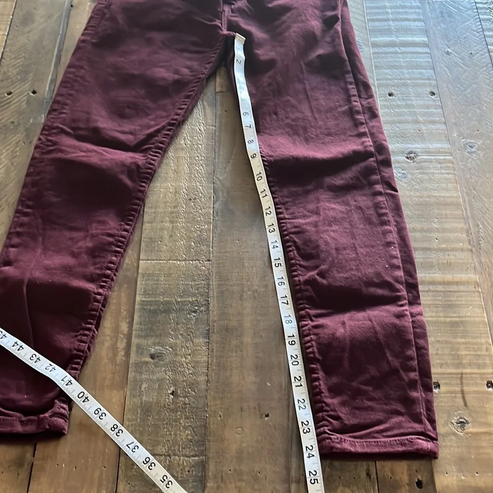 Sézane - excellent condition ankle length burgundy jeans size 27 but fit like 25 - Picture 6 of 15